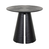 Blax Black Wood Circular End Table by Richmond Interiors - Maison Rêves UK