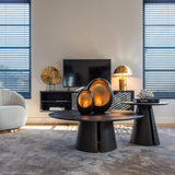 Blax Black Wood Circular End Table by Richmond Interiors - Maison Rêves UK