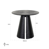 Blax Black Wood Circular End Table by Richmond Interiors - Maison Rêves UK