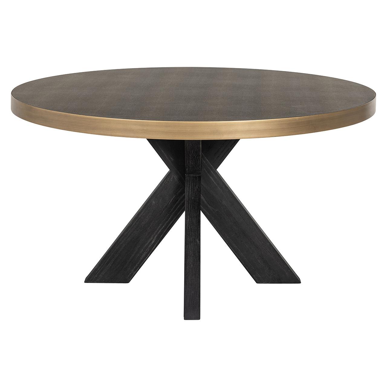 Bloomingville Circular Shagreen Dining Table with Black Oak Wood Base by Richmond Interiors - Maison Rêves UK