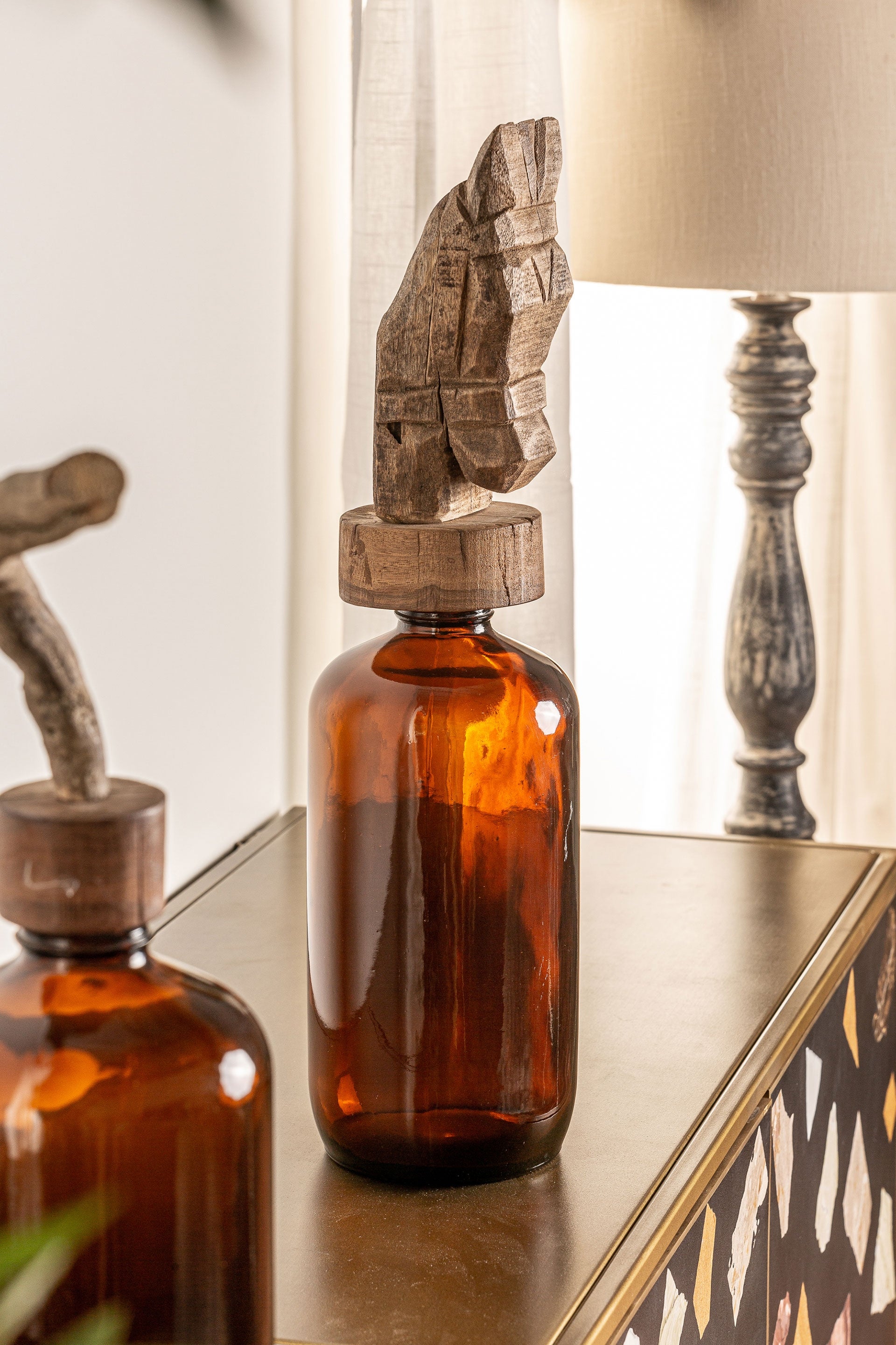 Caballo Glass Decorative Bottle - Maison Rêves UK