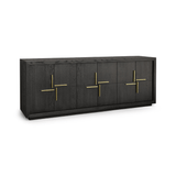 Bristol Dark Oak Sideboard with Gold Handles by Berkeley Designs - Maison Rêves UK