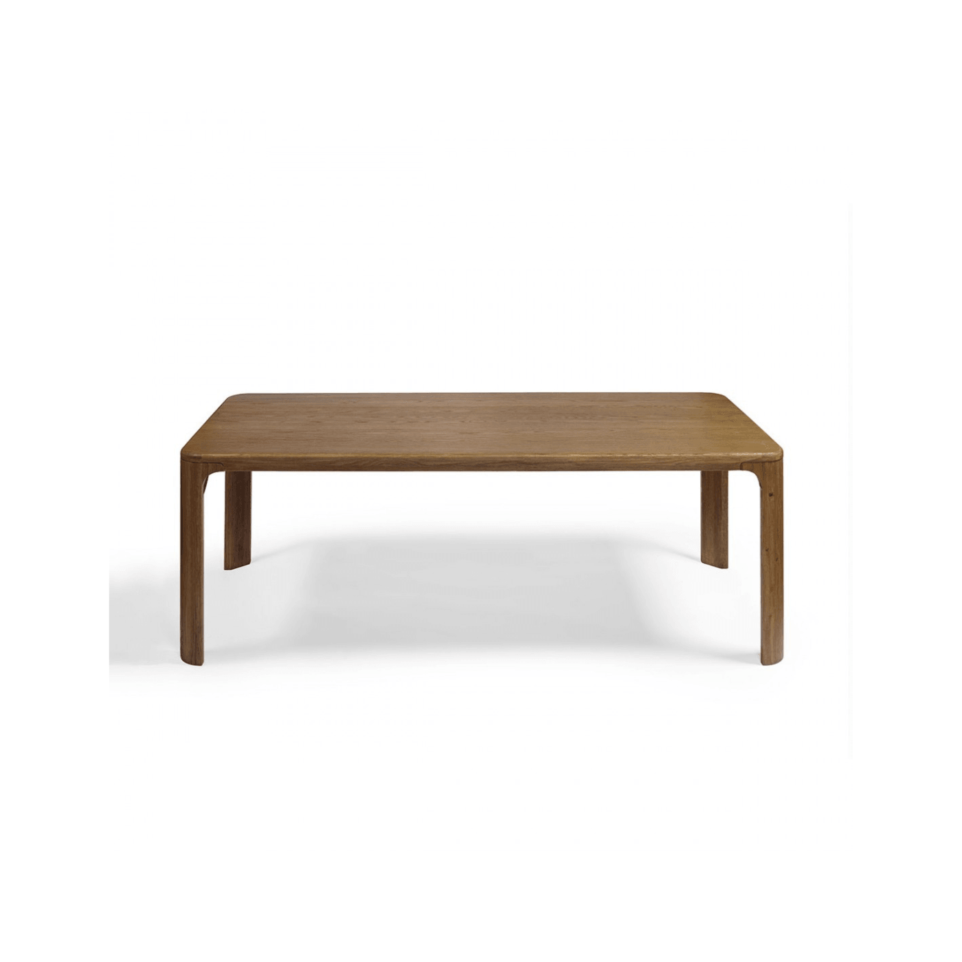 Budapest Natural Oak Wood Rectangular Dining Table with Rounded Corner ...