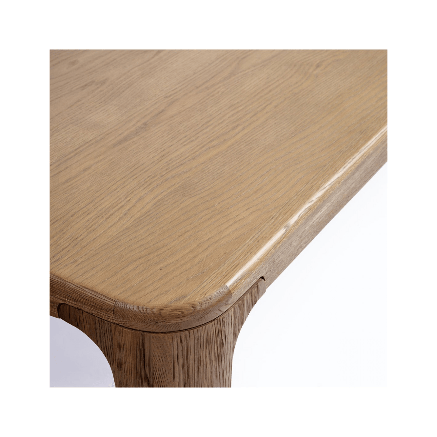 Budapest Natural Oak Wood Rectangular Dining Table with Rounded Corners - Maison Rêves UK