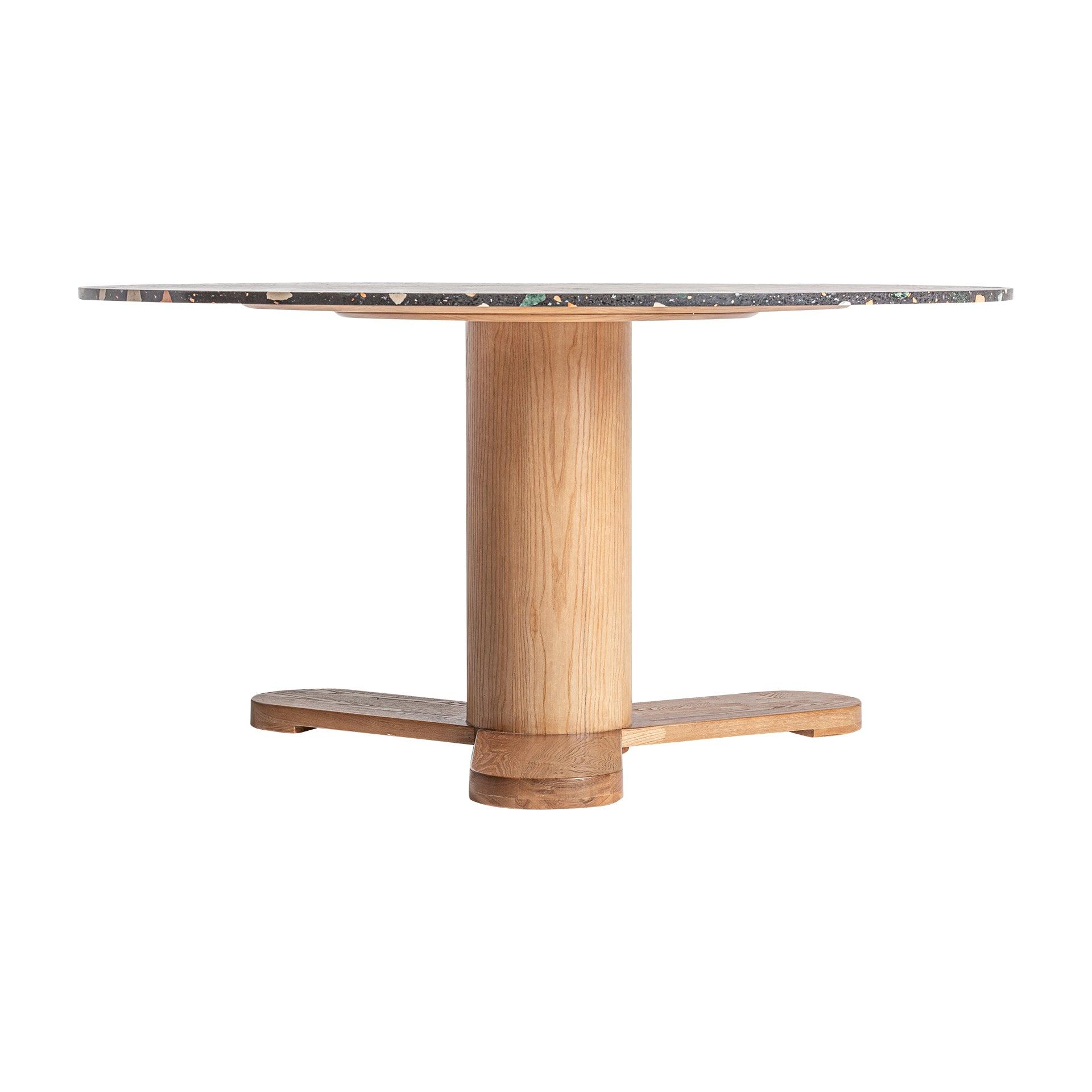 Budhir Circular Black Terrazzo Dining Table - Maison Rêves UK