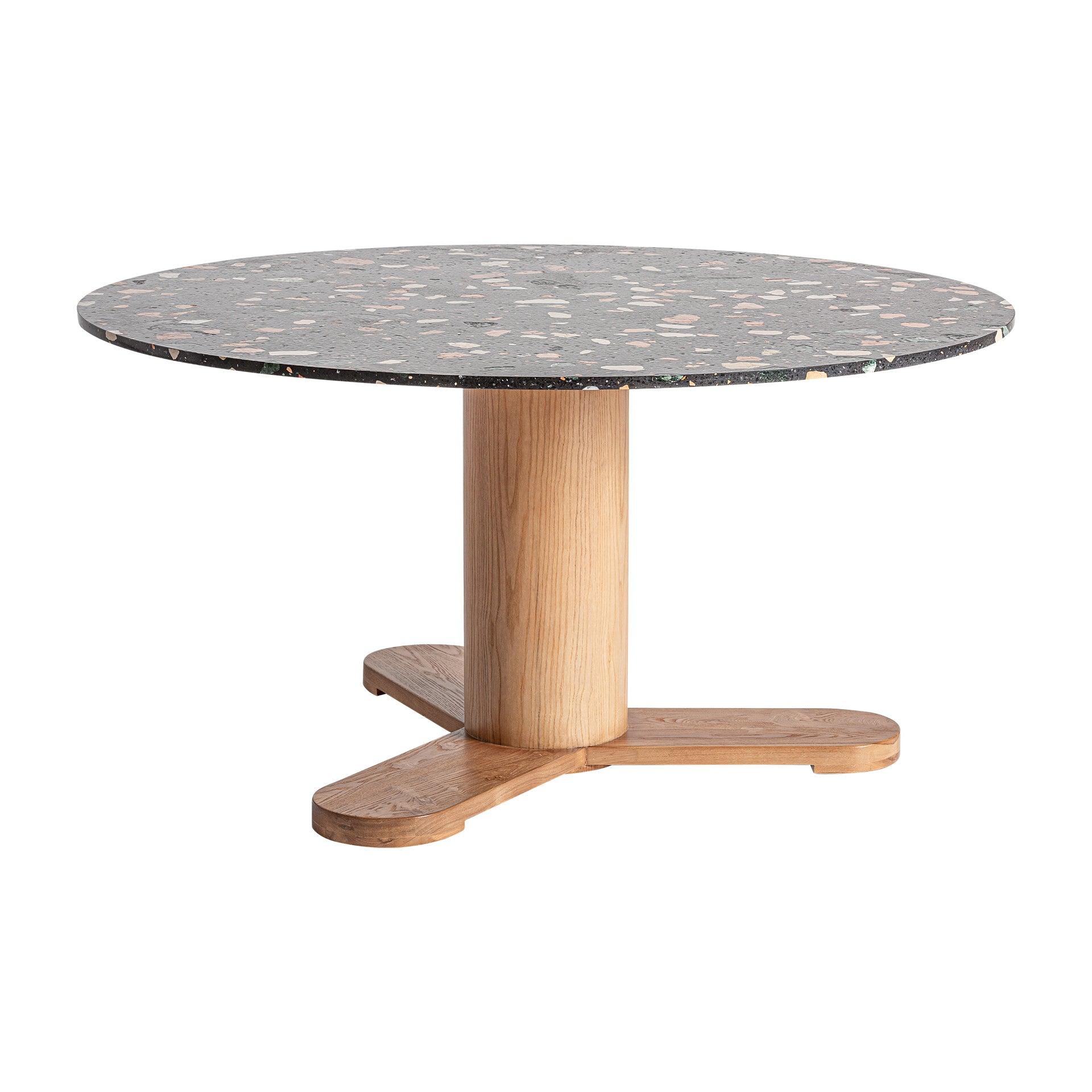 Budhir Circular Black Terrazzo Dining Table - Maison Rêves UK