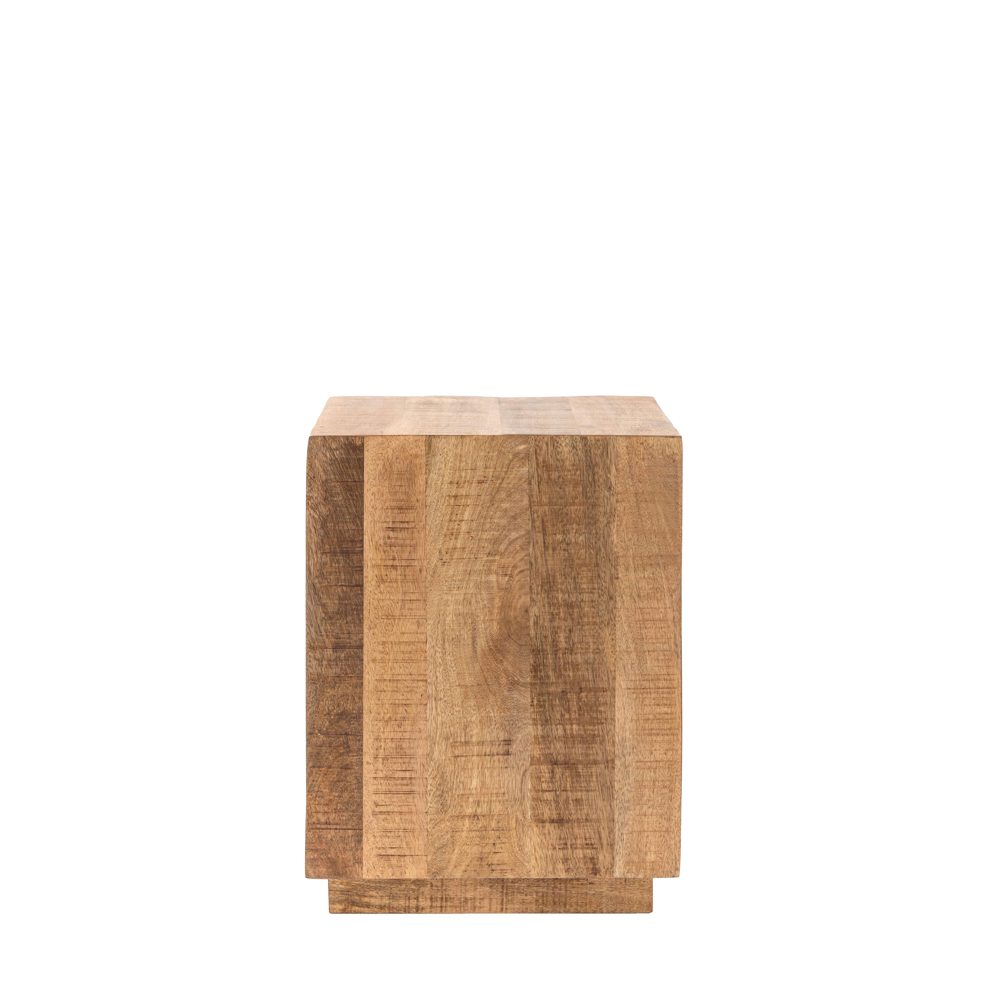 Caldera Side Table Natural Mango Wood - Maison Rêves UK