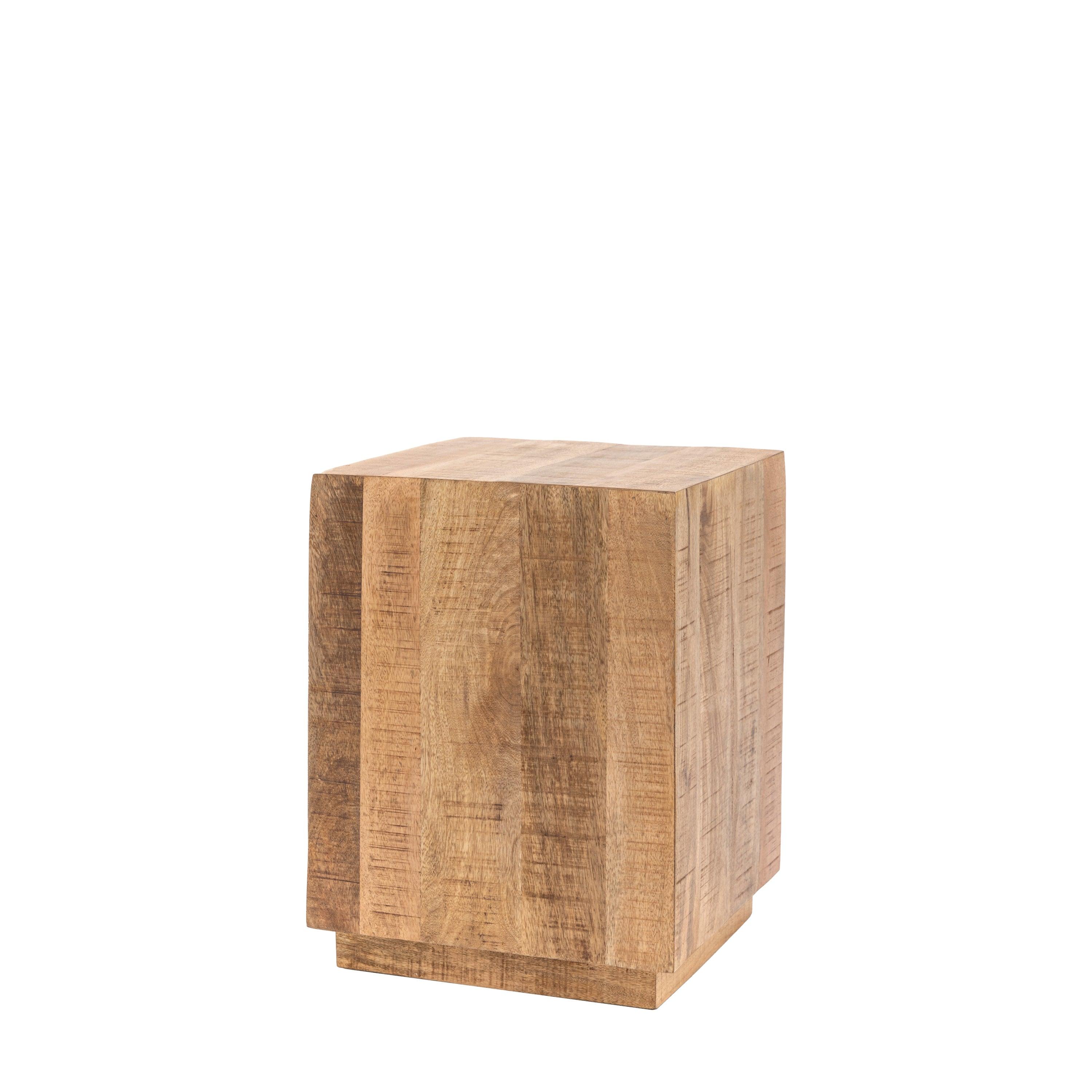 Caldera Side Table Natural Mango Wood - Maison Rêves UK