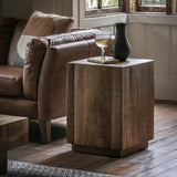 Caldera Side Table Natural Mango Wood - Maison Rêves UK