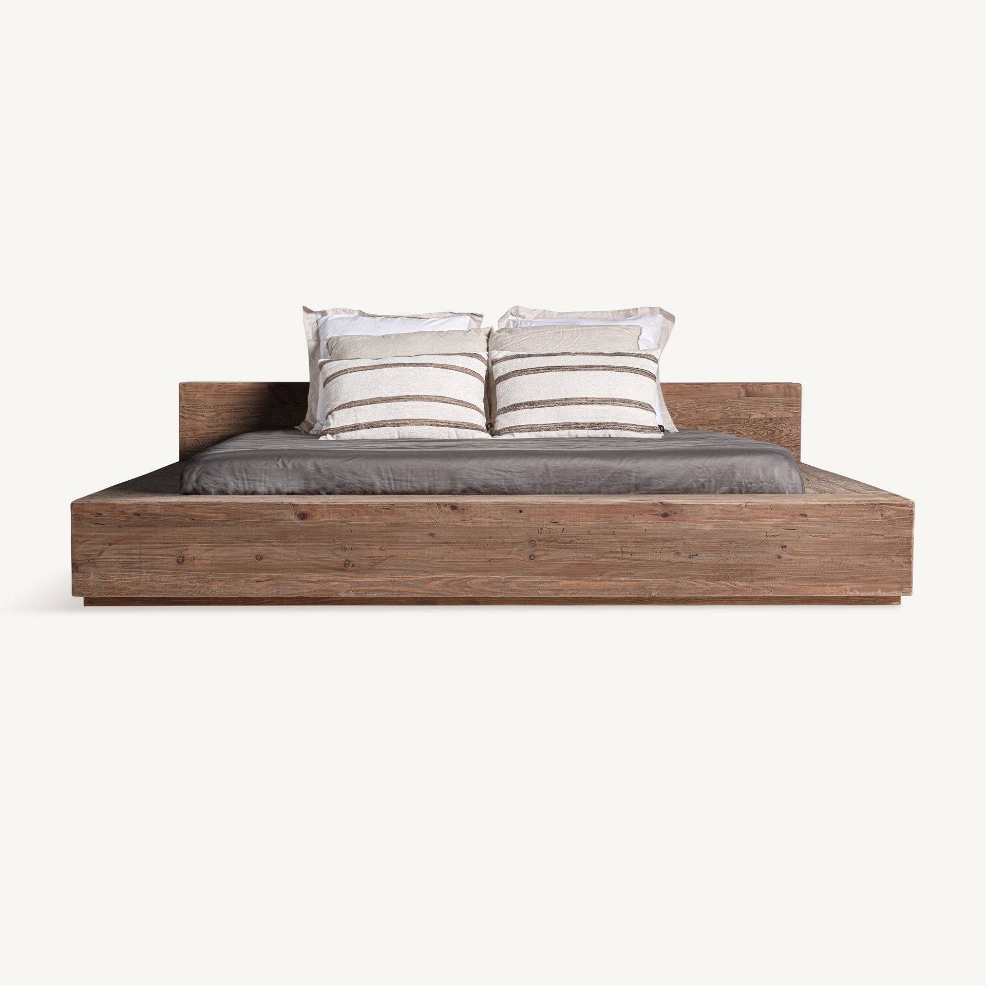 Truel Recycled Pine Wood Bed - Maison Rêves UK