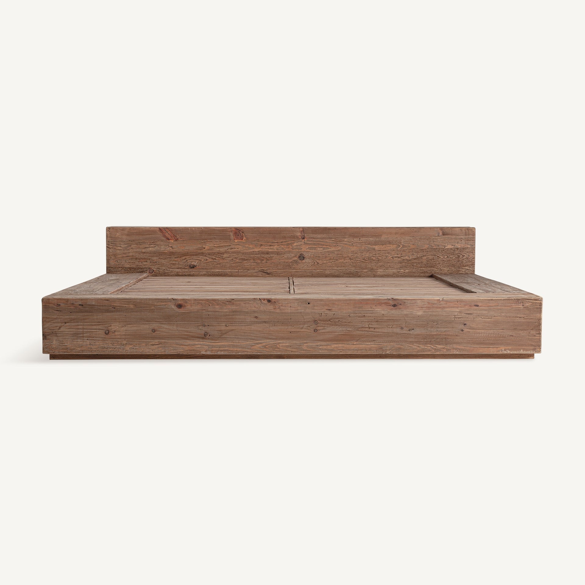 Truel Recycled Pine Wood Bed - Maison Rêves UK