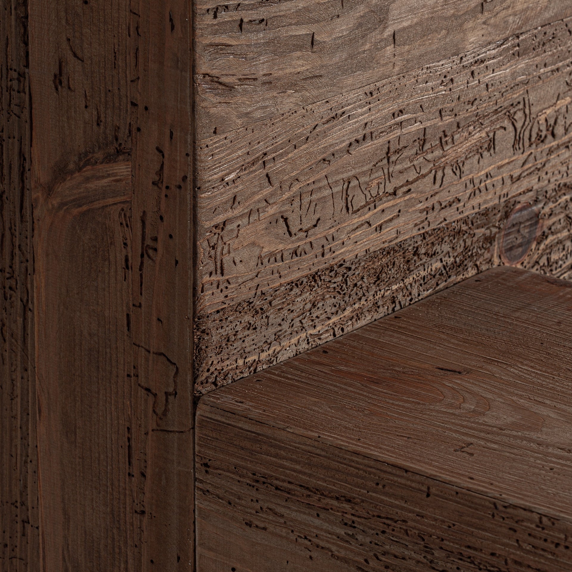 Truel Recycled Pine Wood Bed - Maison Rêves UK