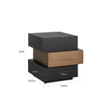 Cambon Layered End Table with Black Oak Wood Top by Richmond Interiors - Maison Rêves UK