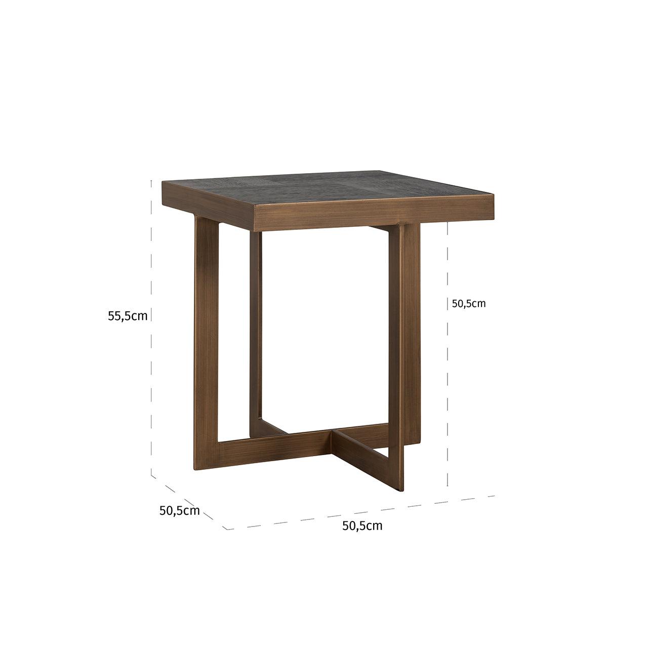 Cambon Square End Table with Black Oak Wood Top by Richmond Interiors - Maison Rêves UK