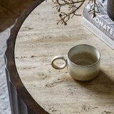 Cascata Mango Wood Coffee Table Travertine Top - Maison Rêves UK