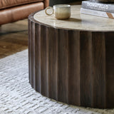 Cascata Mango Wood Coffee Table Travertine Top - Maison Rêves UK