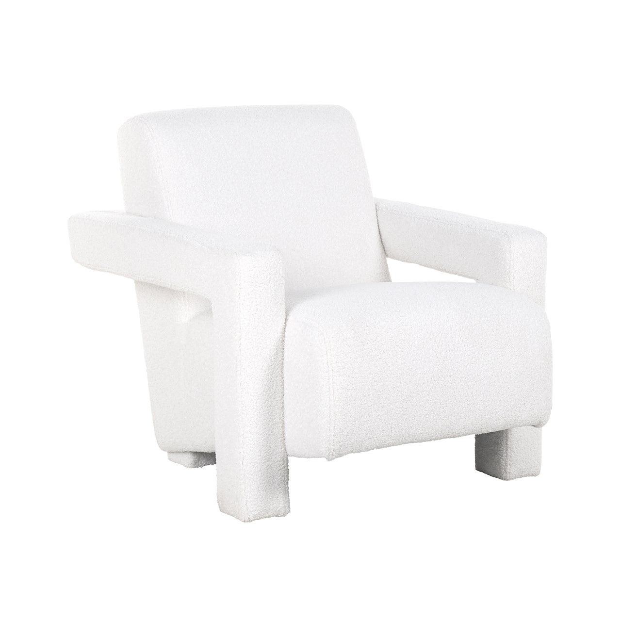 Casey White Furry Modern Armchair by Richmond Interiors - Maison Rêves UK