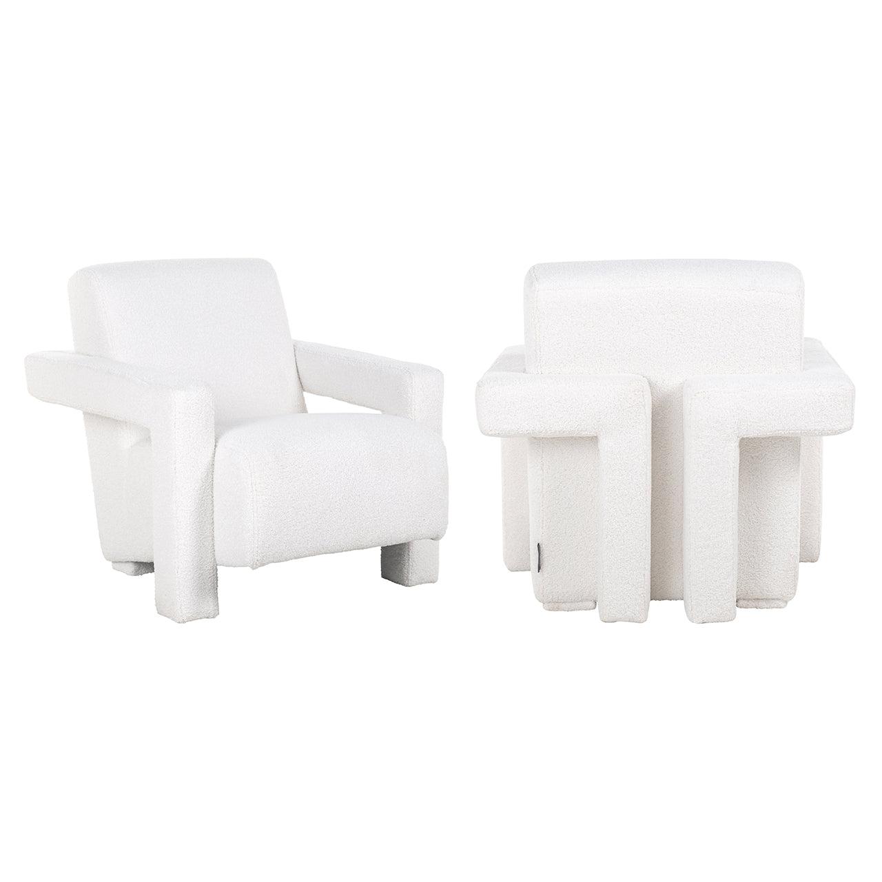 Casey White Furry Modern Armchair by Richmond Interiors - Maison Rêves UK