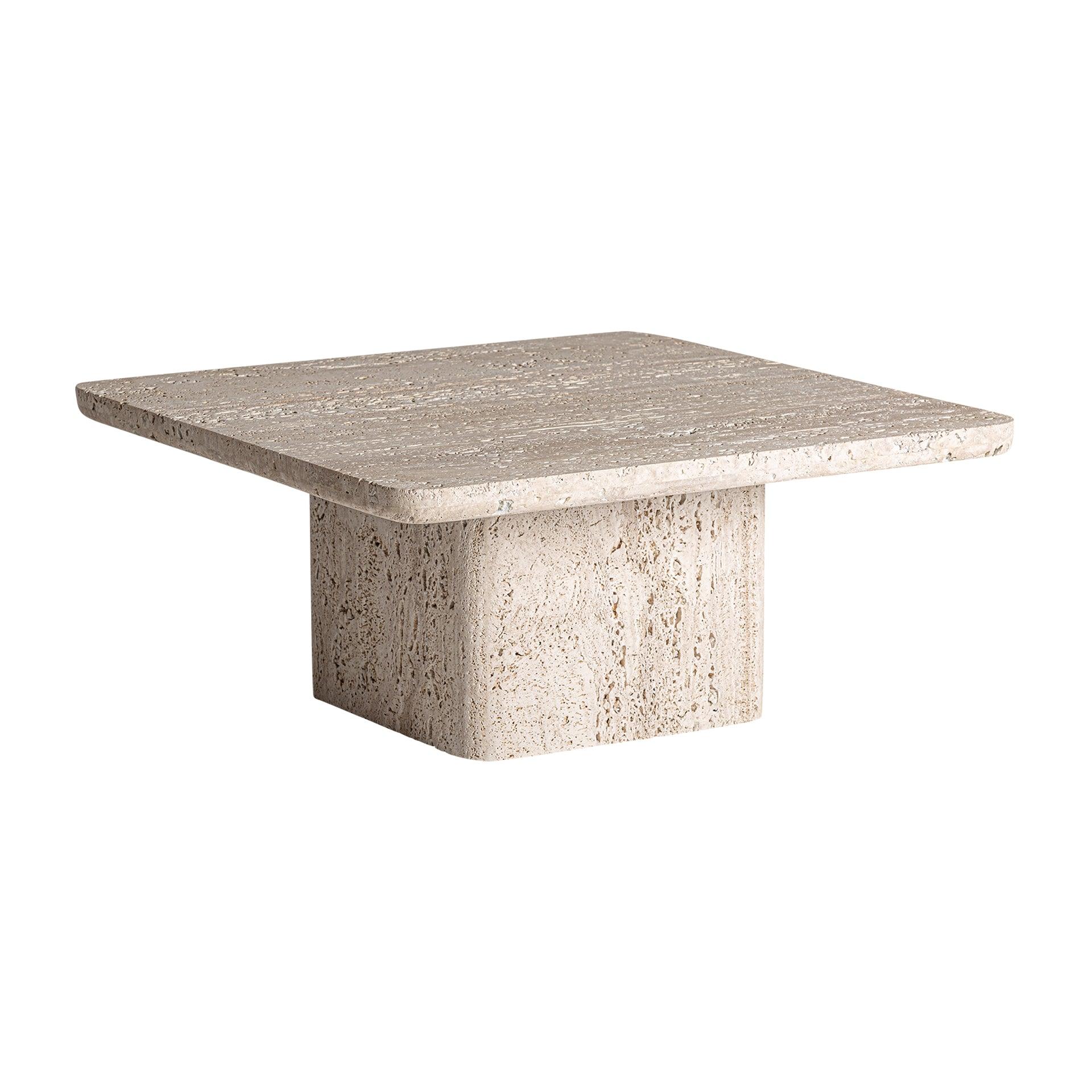 Center Travertine Square Coffee Table - Maison Rêves UK