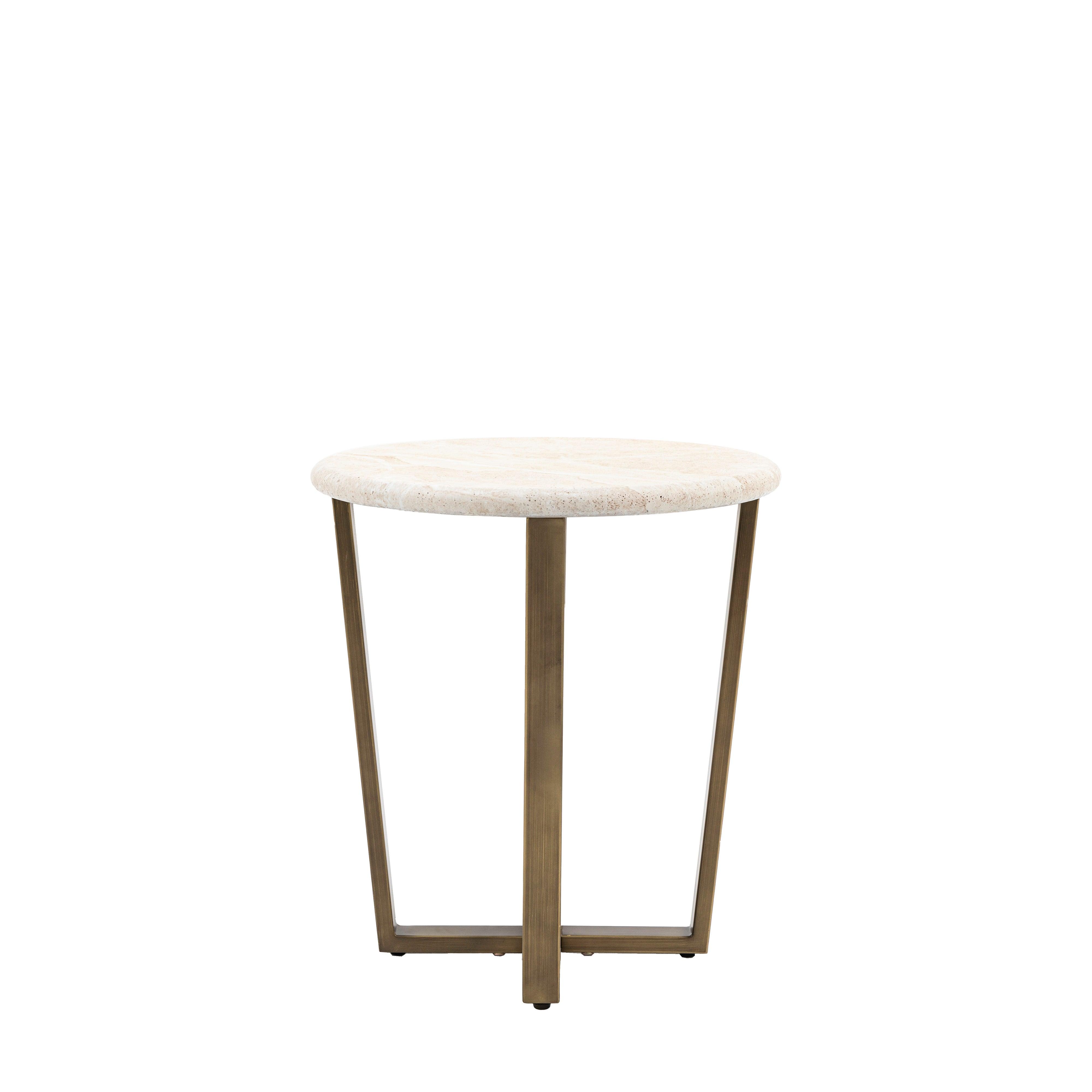 Cima Travertine Side Table - Maison Rêves UK