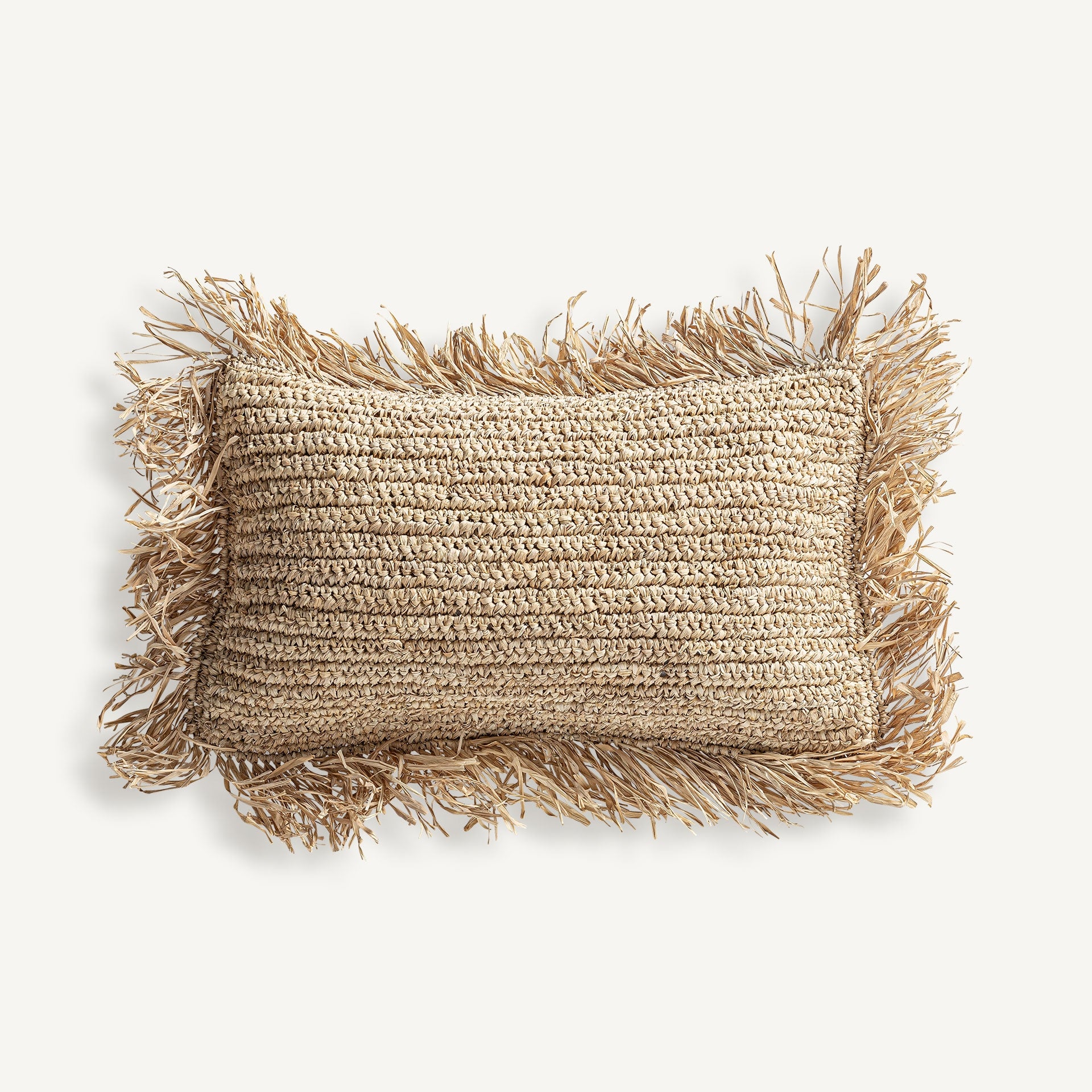 Igotz Natural Fibre Cushion - 60x40cm - Maison Rêves UK