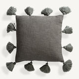 Tatis Grey Cotton Cushion - Maison Rêves UK