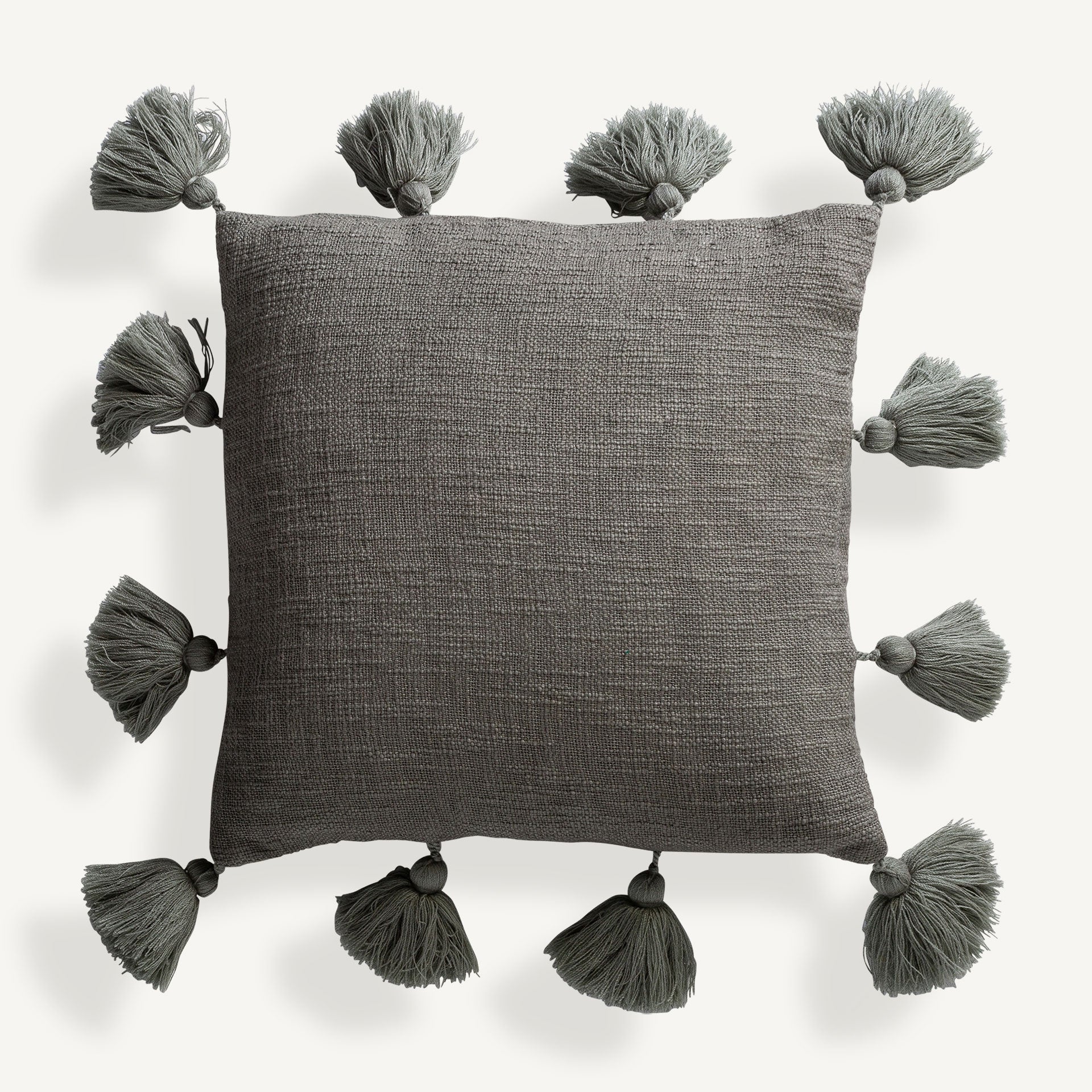 Tatis Grey Cotton Cushion - Maison Rêves UK