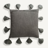Tatis Grey Cotton Cushion - Maison Rêves UK