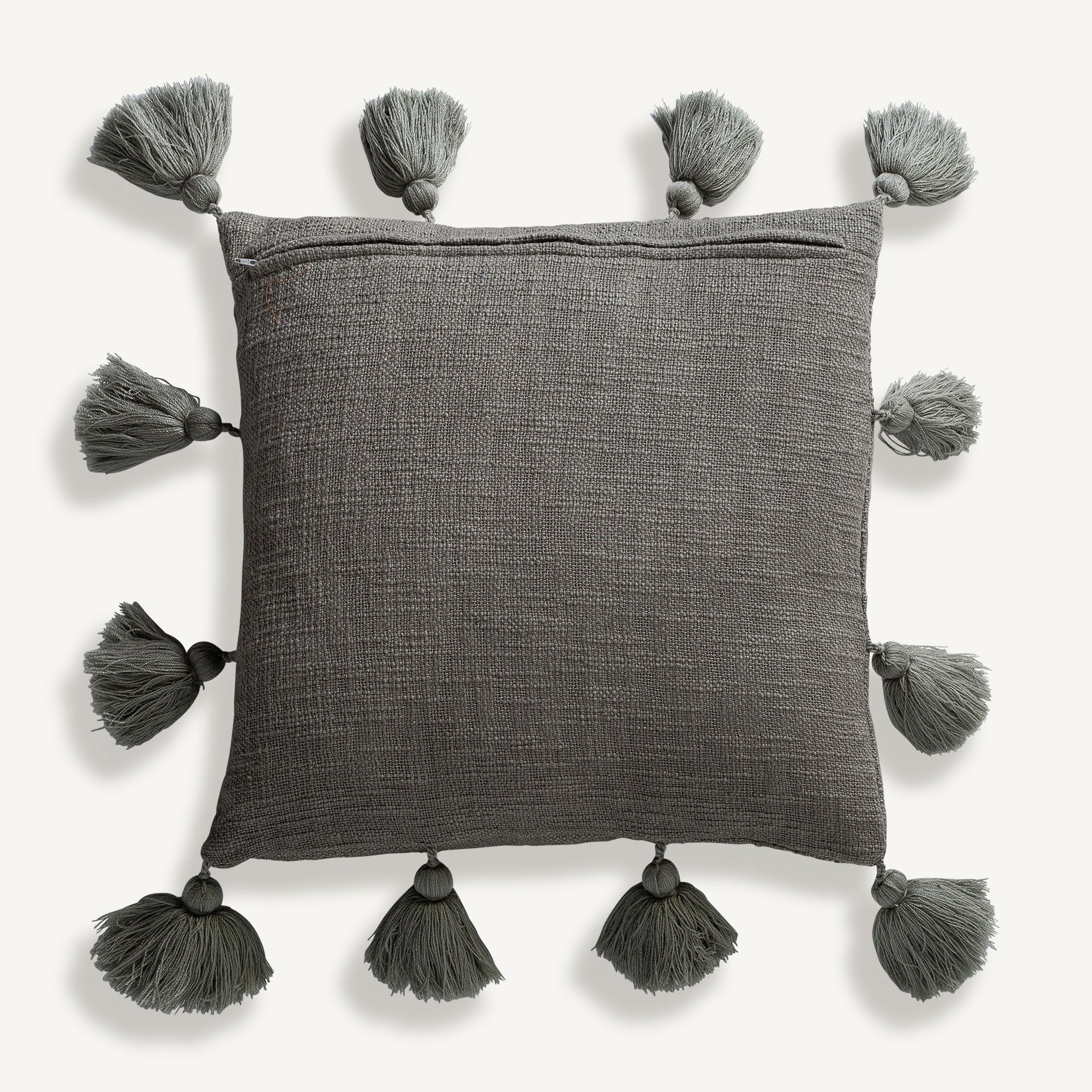Tatis Grey Cotton Cushion - Maison Rêves UK