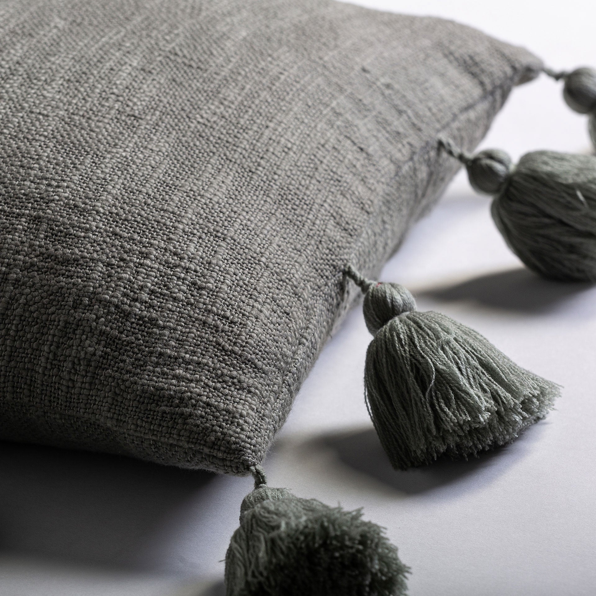 Tatis Grey Cotton Cushion - Maison Rêves UK