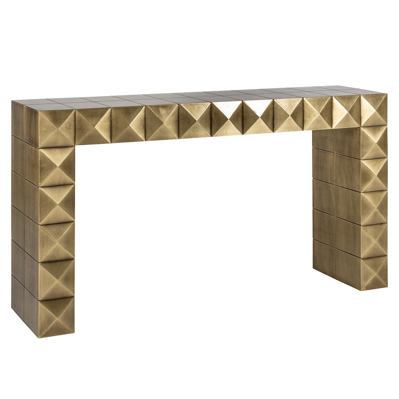 Collada Brushed Gold Brass Console Table by Richmond Interiors - Maison Rêves UK