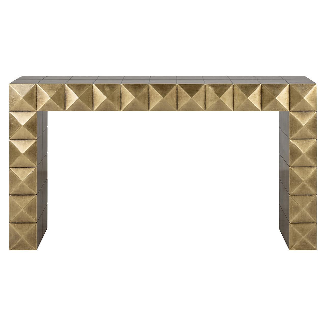 Collada Brushed Gold Brass Console Table by Richmond Interiors - Maison Rêves UK