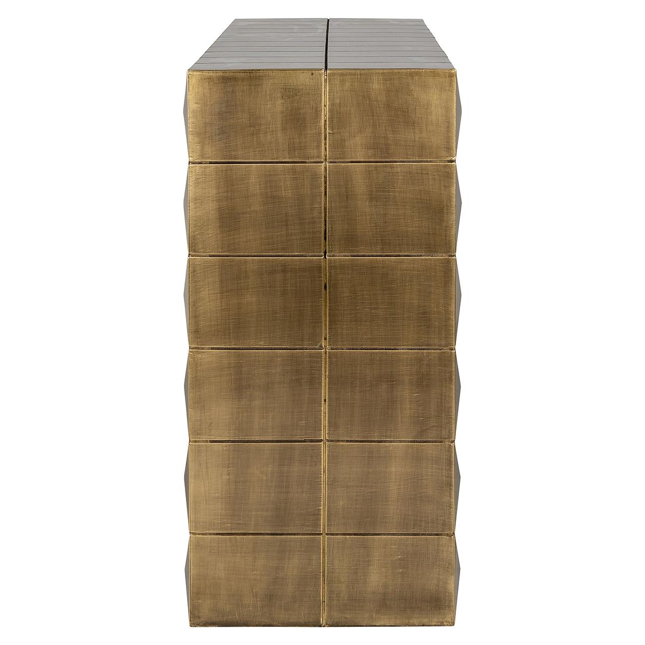 Collada Brushed Gold Brass Console Table by Richmond Interiors - Maison Rêves UK