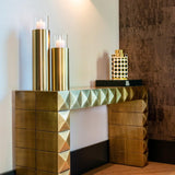 Collada Brushed Gold Brass Console Table by Richmond Interiors - Maison Rêves UK