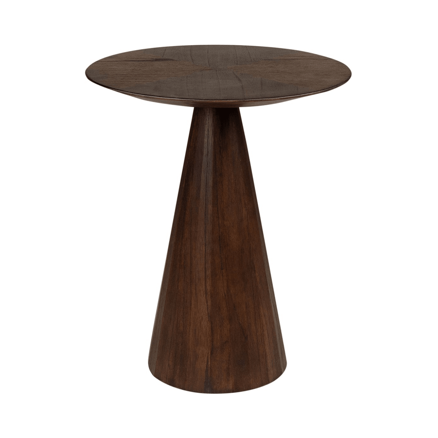 Congo Dark Brown Wood Circular Side Table Ø50 - Maison Rêves UK