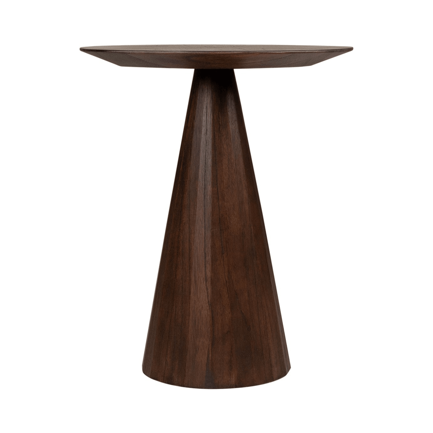 Congo Dark Brown Wood Circular Side Table Ø50 - Maison Rêves UK