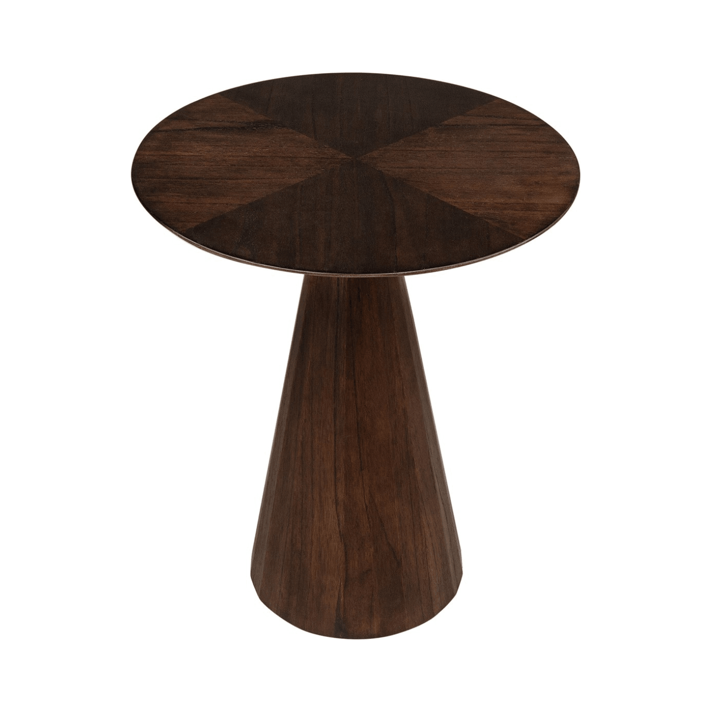 Congo Dark Brown Wood Circular Side Table Ø50 - Maison Rêves UK