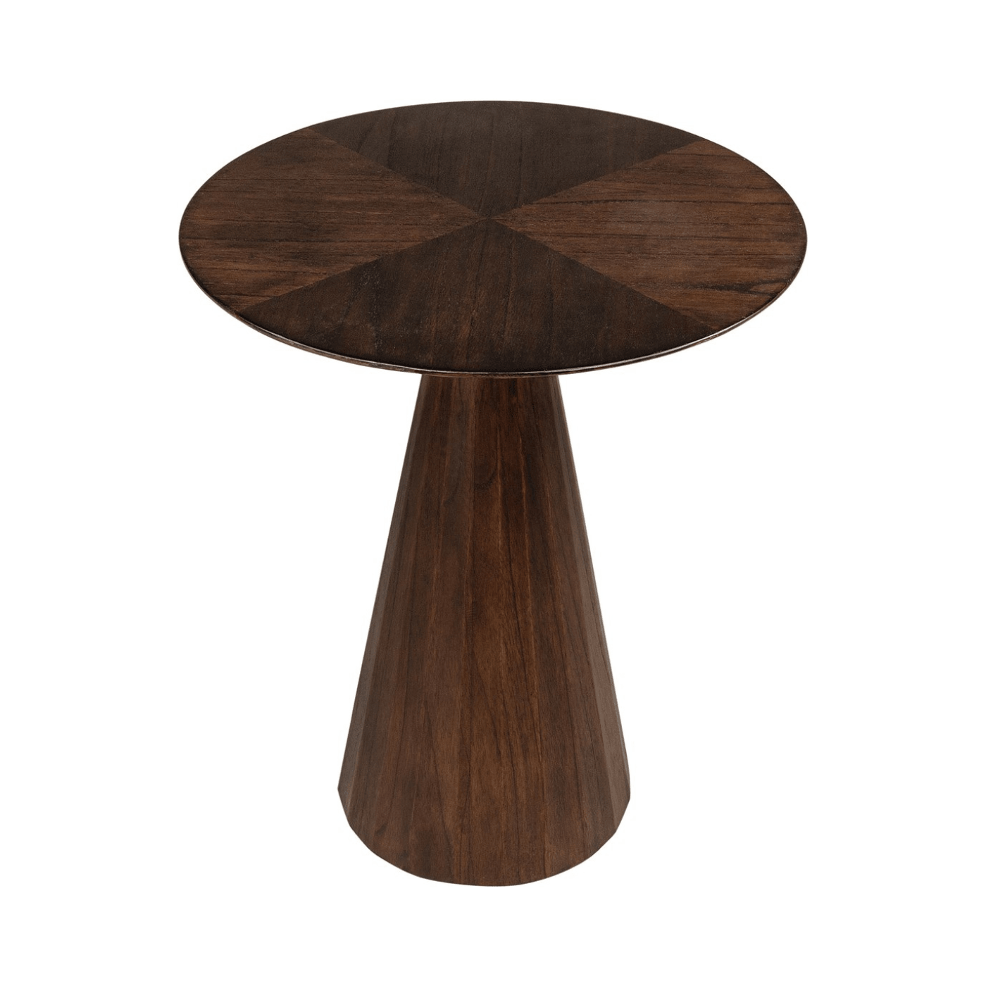 Congo Dark Brown Wood Circular Side Table Ø50 - Maison Rêves UK