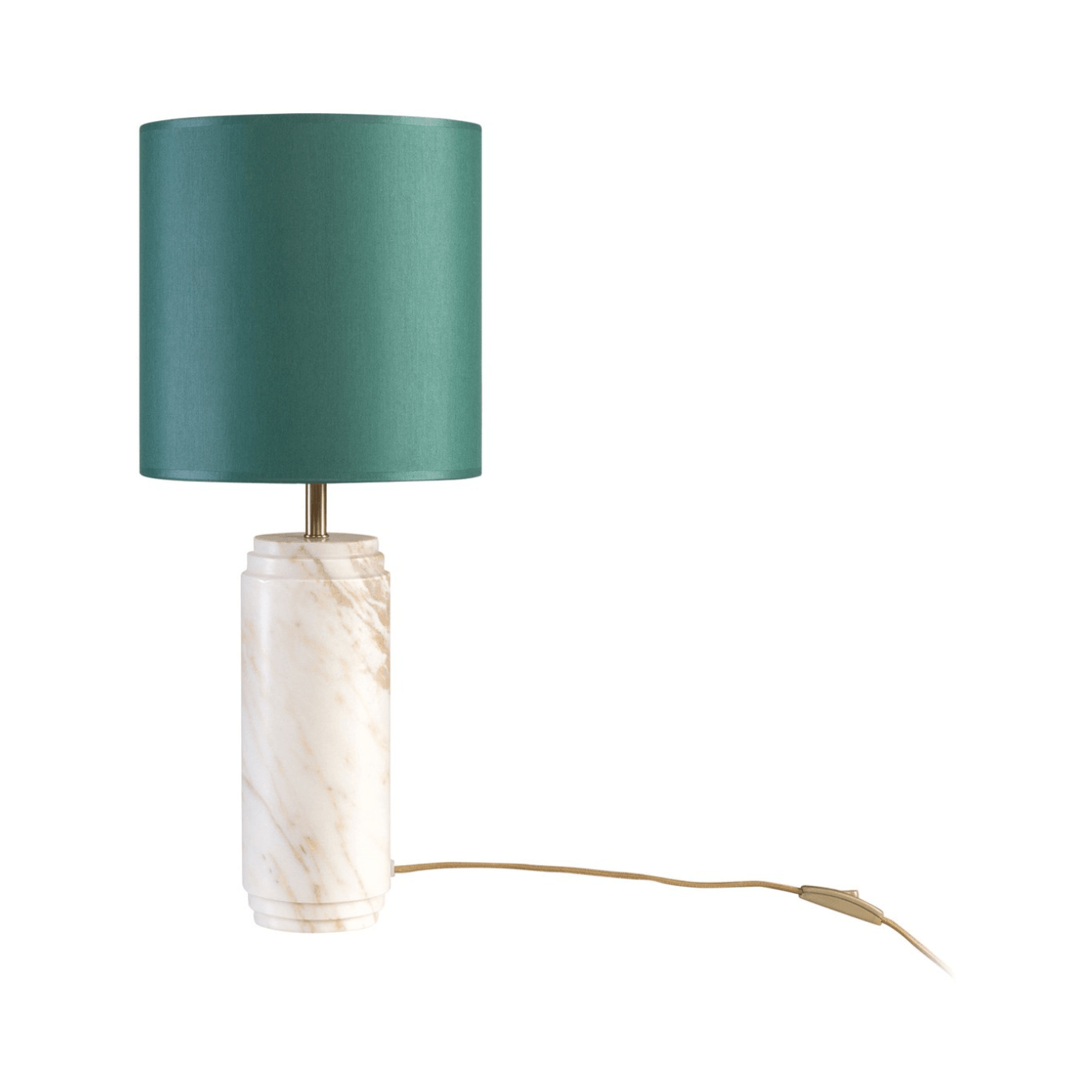 Cooper Golden Calcutta Marble Table Lamp with Shade - Maison Rêves UK