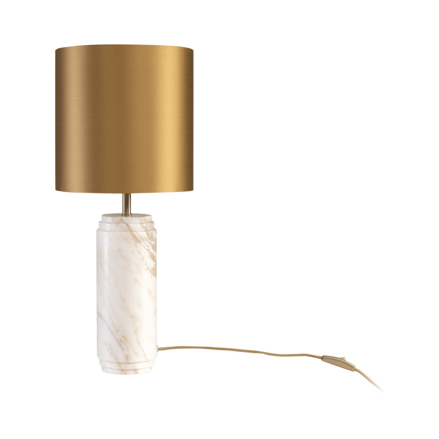 Cooper Golden Calcutta Marble Table Lamp with Shade - Maison Rêves UK