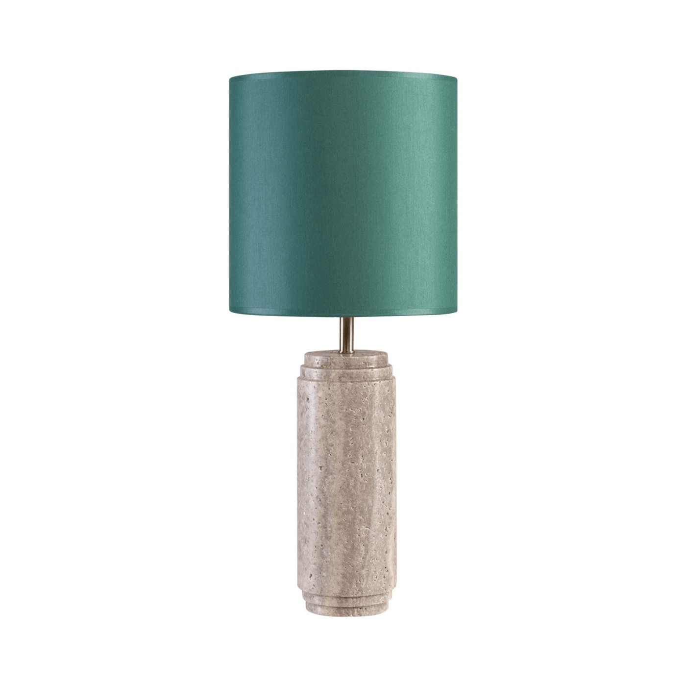 Cooper Grey Travertine Table Lamp with Shade - Maison Rêves UK