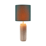 Cooper Grey Travertine Table Lamp with Shade - Maison Rêves UK