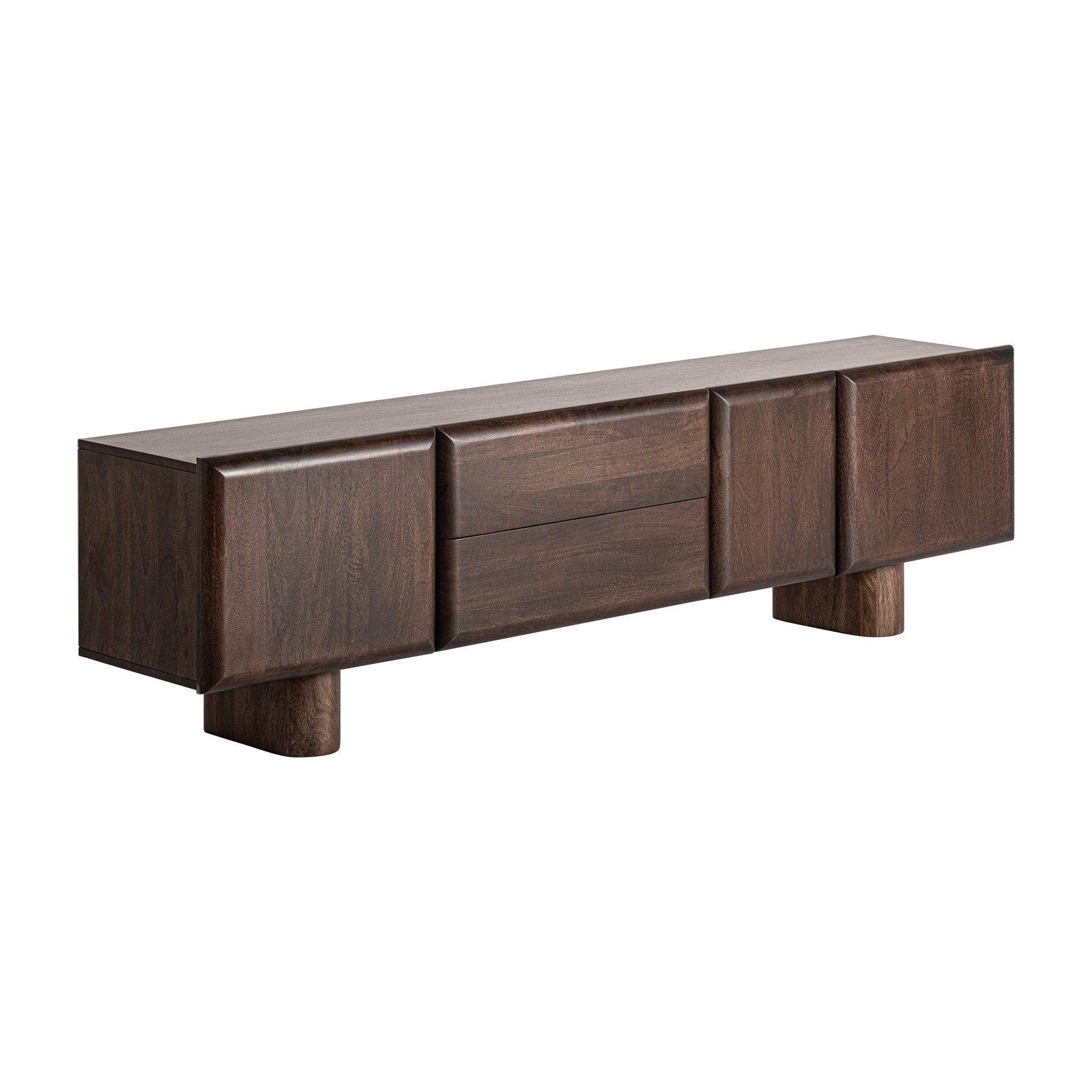 Craigh Mango Wood Low TV Unit - Maison Rêves UK