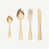 Saku Gold Steel Cutlery (Set of 24) - Maison Rêves UK