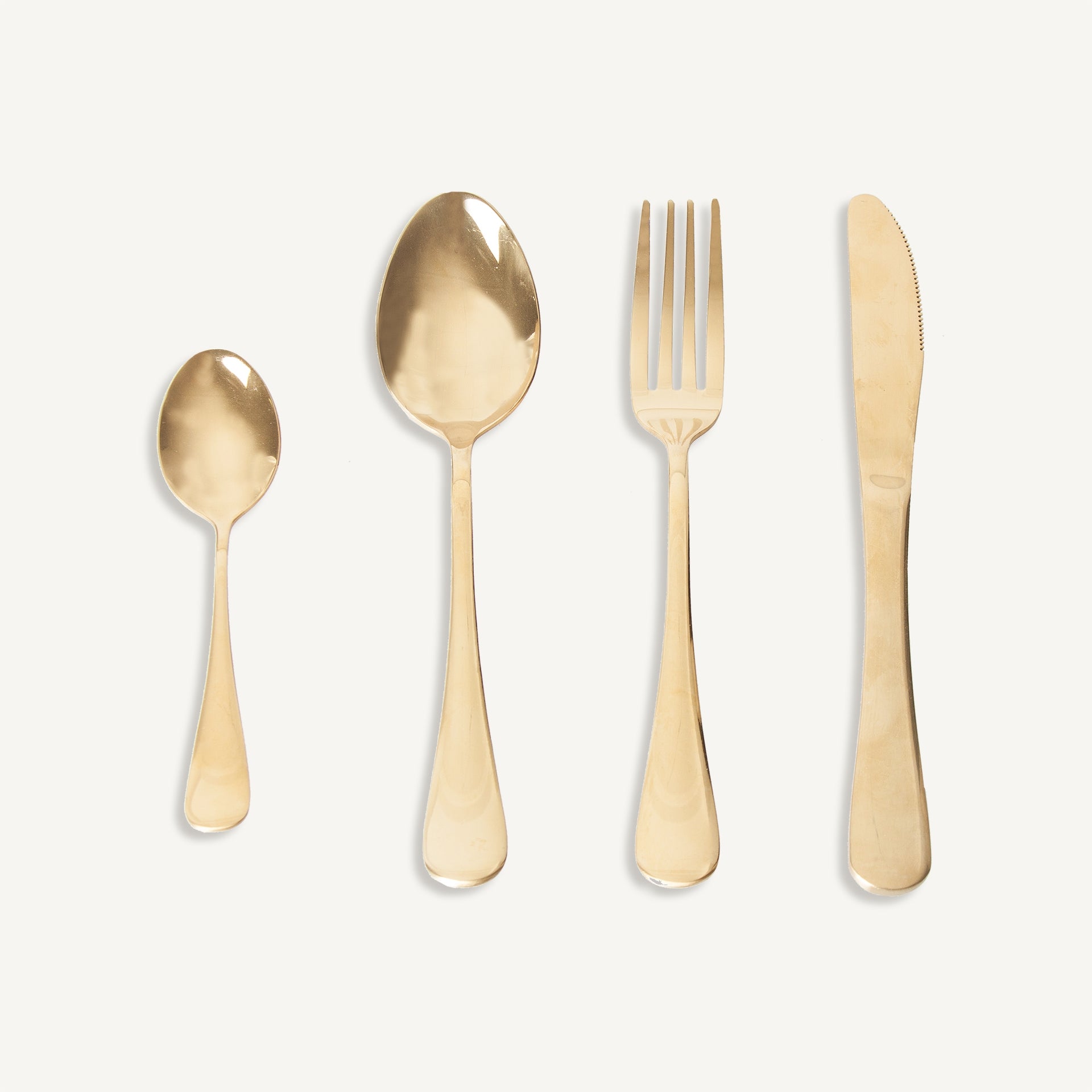 Saku Gold Steel Cutlery (Set of 24) - Maison Rêves UK