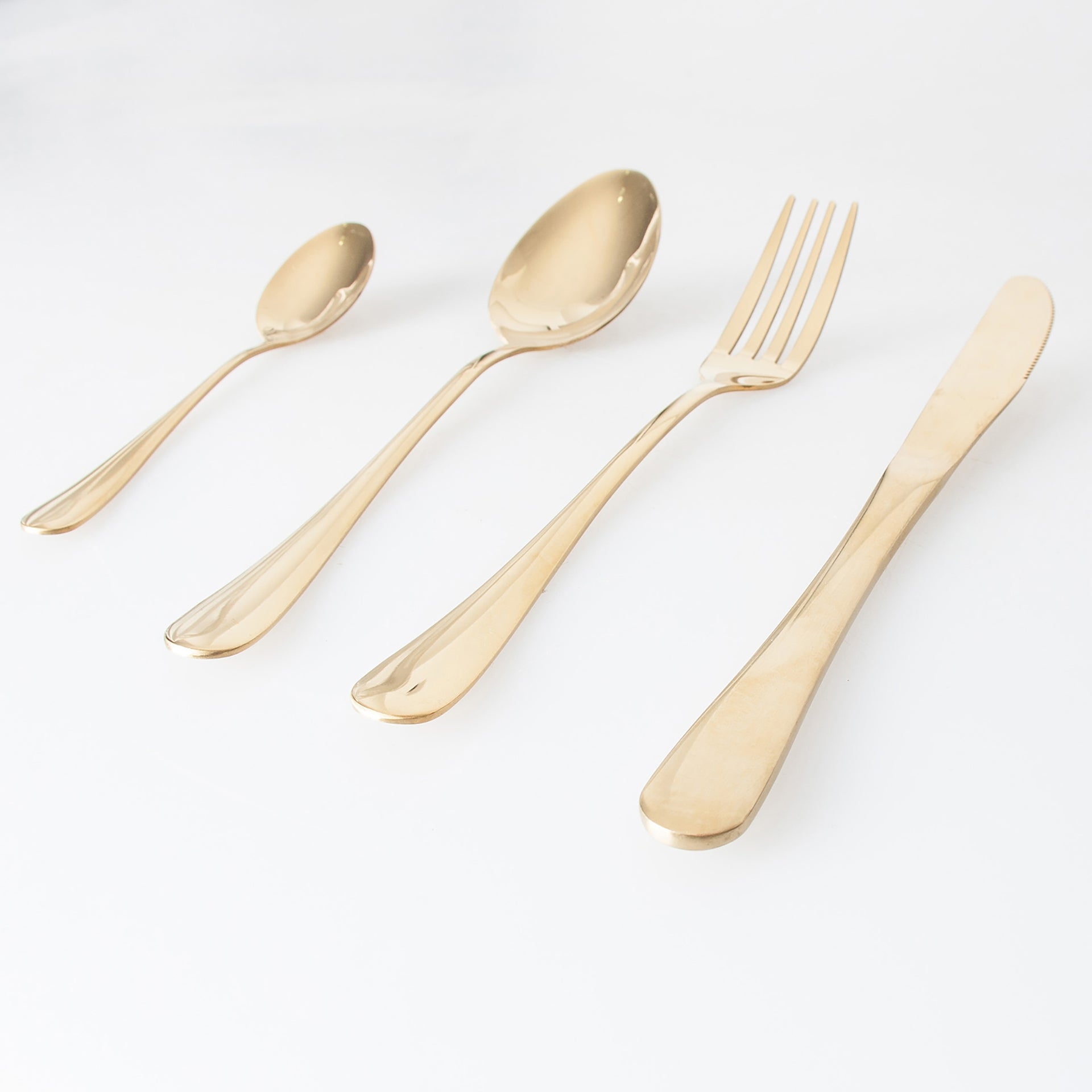 Saku Gold Steel Cutlery (Set of 24) - Maison Rêves UK