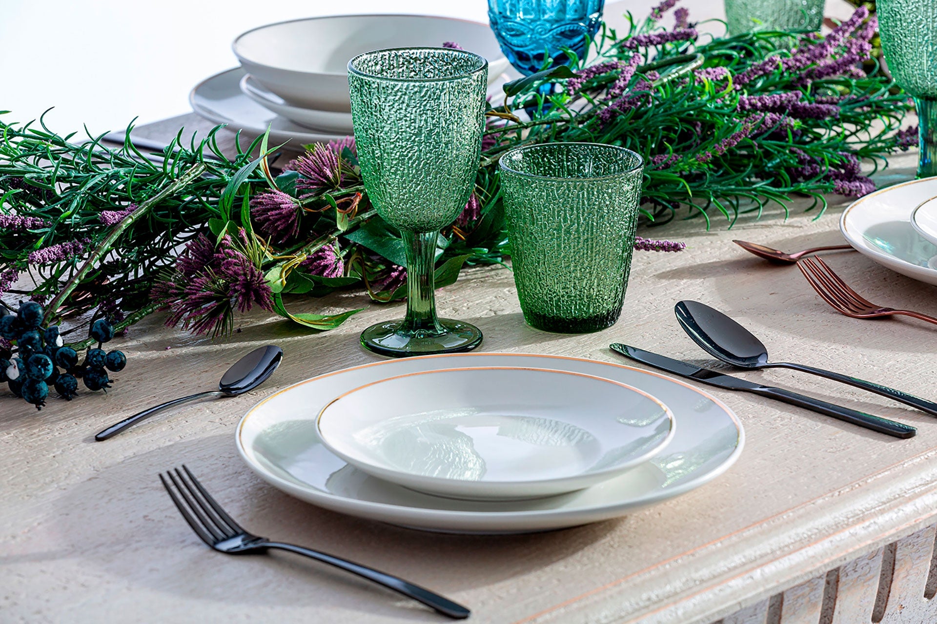 Saku Silver Steel Cutlery (Set of 24) - Maison Rêves UK