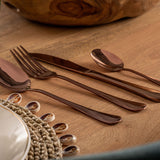 Saku Copper Steel Cutlery (Set of 24) - Maison Rêves UK