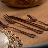 Saku Copper Steel Cutlery (Set of 24) - Maison Rêves UK
