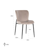 Darby Velvet Dining Chair with Metal Legs by Richmond Interiors - Maison Rêves UK